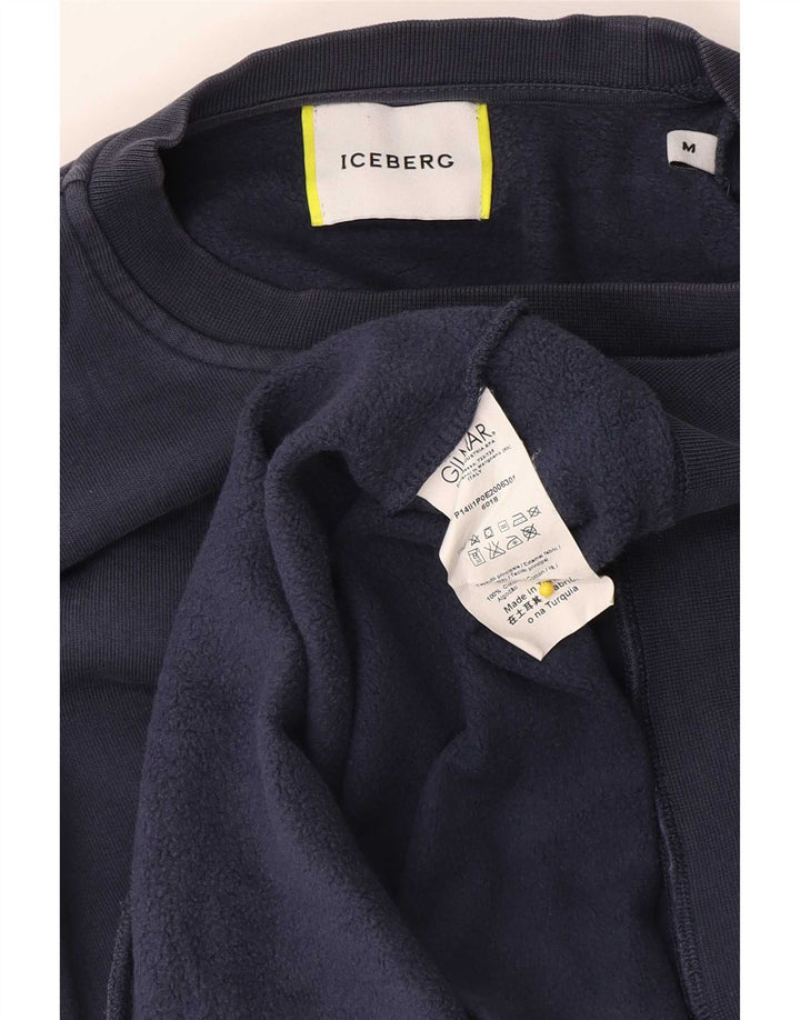 Iceberg Sweat-Shirt Graphique Homme Bleu Marine Moyen Coton
