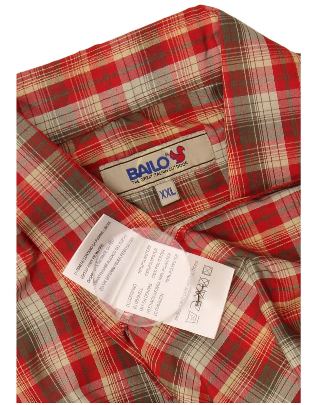 BAILO Chemise Homme 2XL Rouge Carreaux Polyester