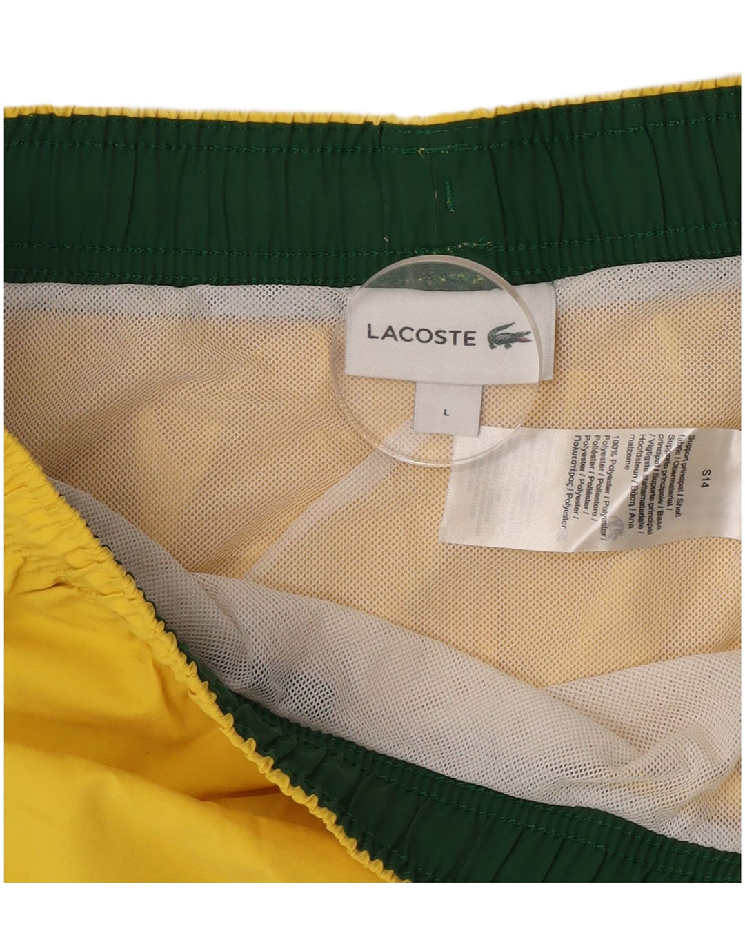 Lacoste Short de sport homme grand jaune polyester