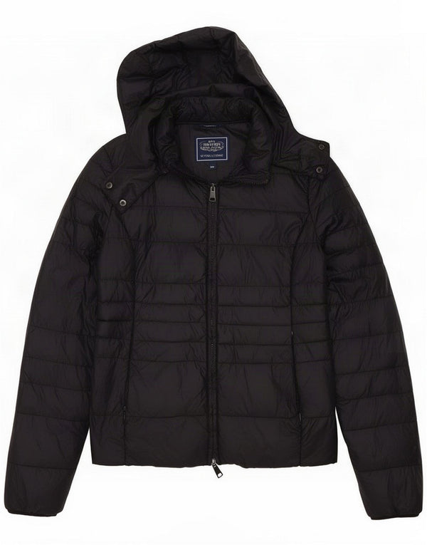 Liu Jo Veste matelassée à capuche pour femme IT 46 Large Bleu Marine Polyamide