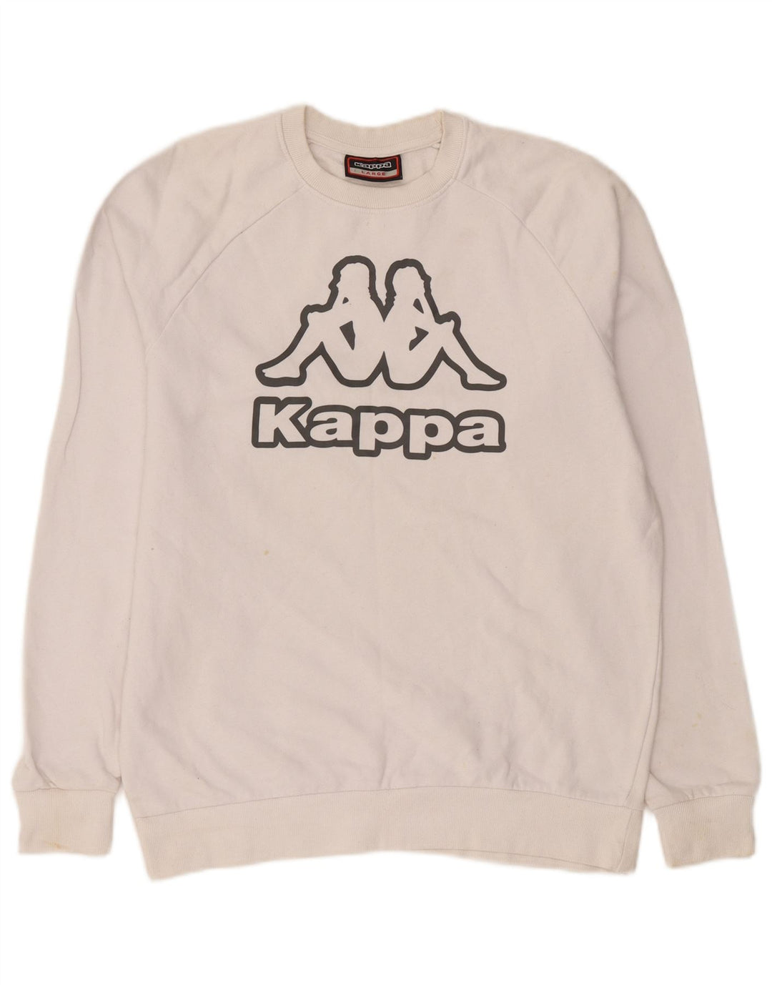 Kappa Sweat-shirt graphique pour homme en coton blanc Taille L