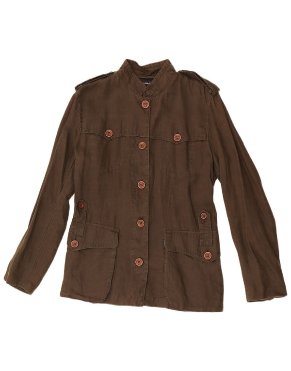 Calvin Klein Jeans Surchemise Femme Chemise Militaire Lin Kaki Moyen