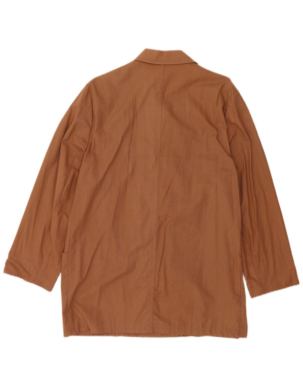vintage Femme Double Breasted Blazer Veste UK 18 XL Coton Marron