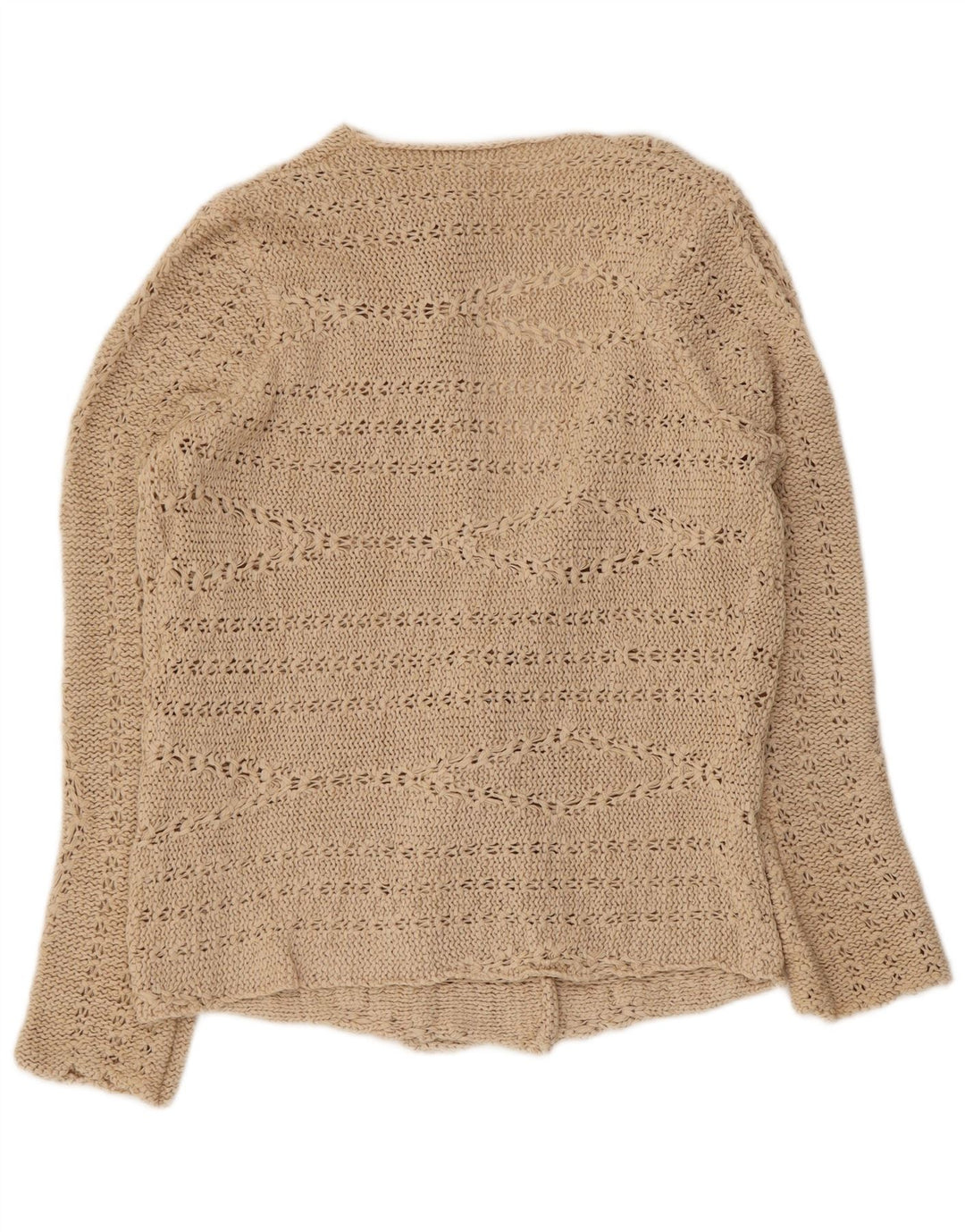 Marks & Spencer Pull cardigan ouvert pour femme UK 12 Acrylique beige moyen