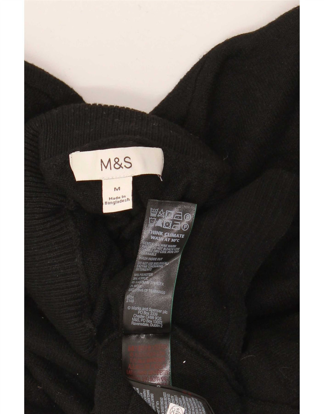 Marks & Spencer Pull col roulé pour femme UK 14 Noir moyen