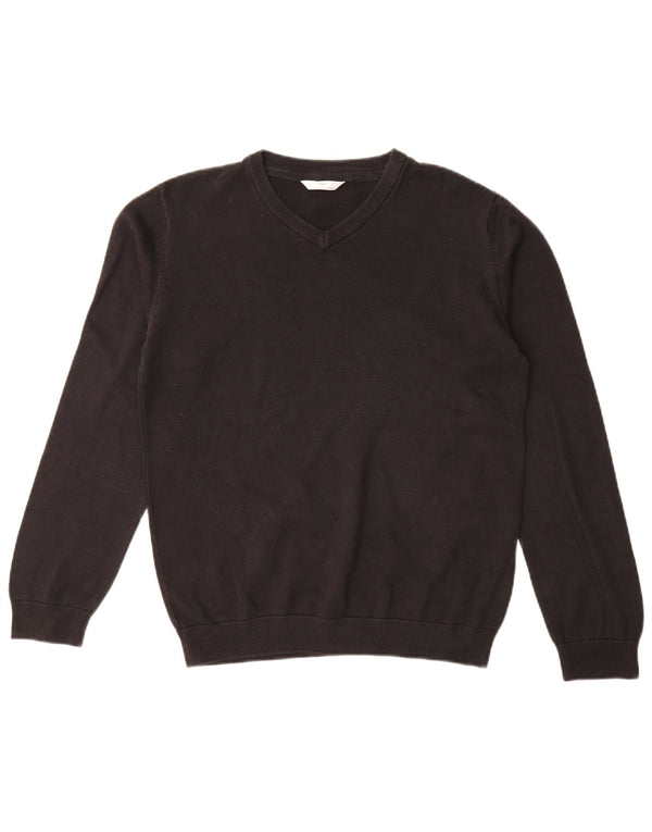 Marks & Spencer Pull col V garçon 14-15 ans Noir Coton