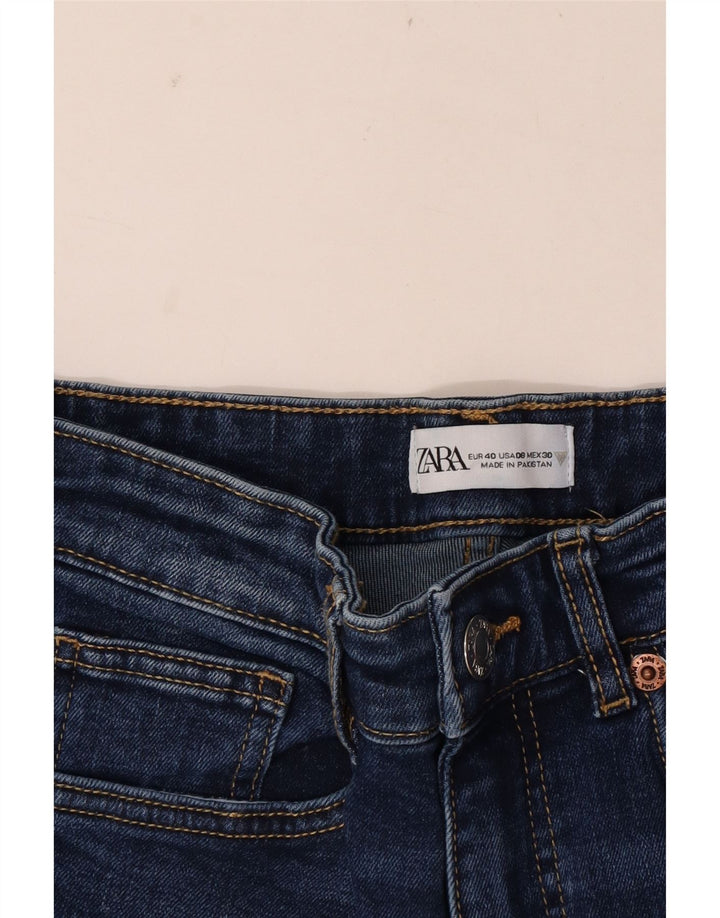 Zara Jean évasé court pour femme EU 40 Medium W30 L25 Bleu marine