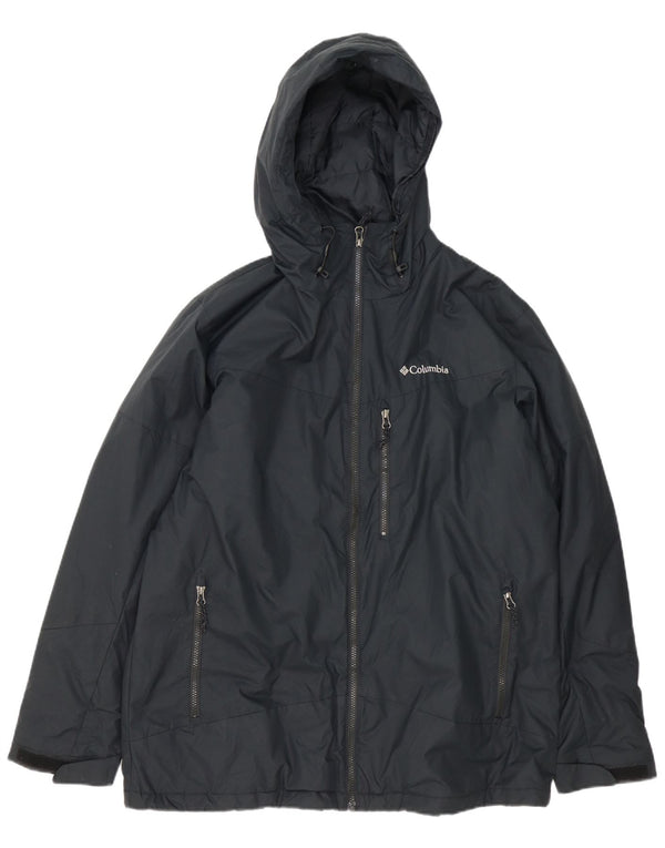 Columbia Veste coupe-vent à capuche pour homme UK 40 Large Noir Nylon