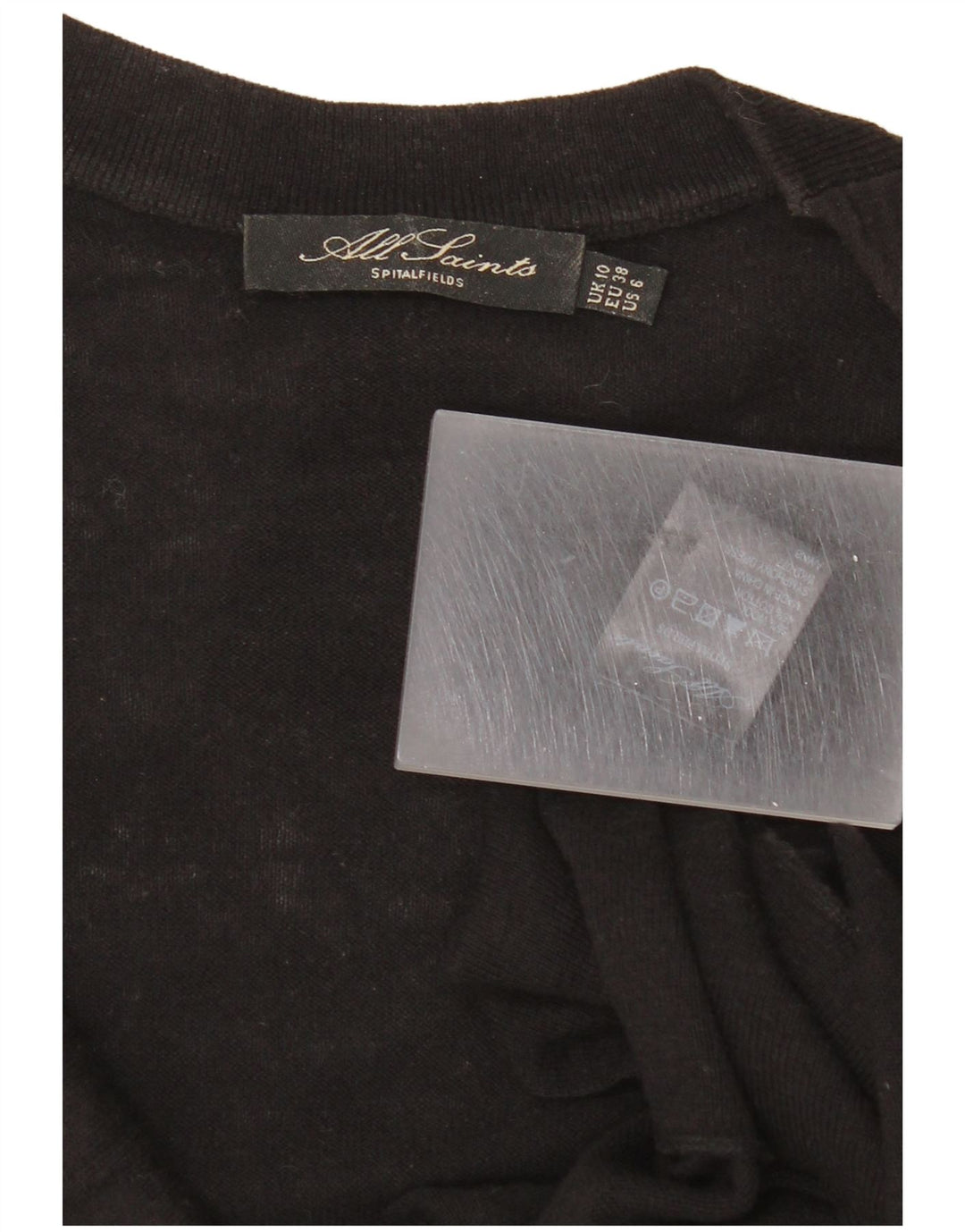 All Saints Robe pull pour femme UK 10 Petite laine noire