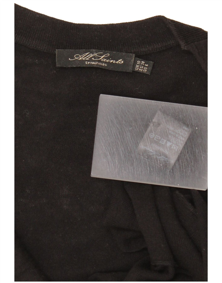 All Saints Robe pull pour femme UK 10 Petite laine noire