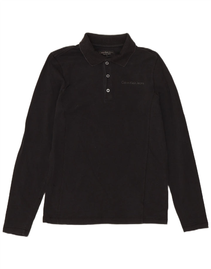 CALVIN KLEIN JEANS Polo à Manches Longues Homme Petit Noir Coton