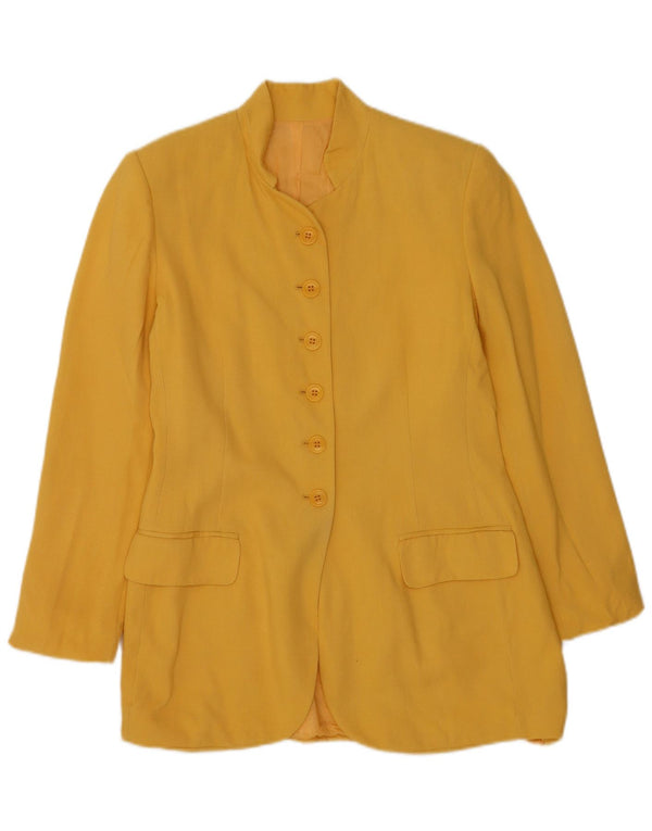 Hobbs Femme Marilyn Anselm 6 Bouton Blazer Veste UK 12 Moyen Jaune Soie