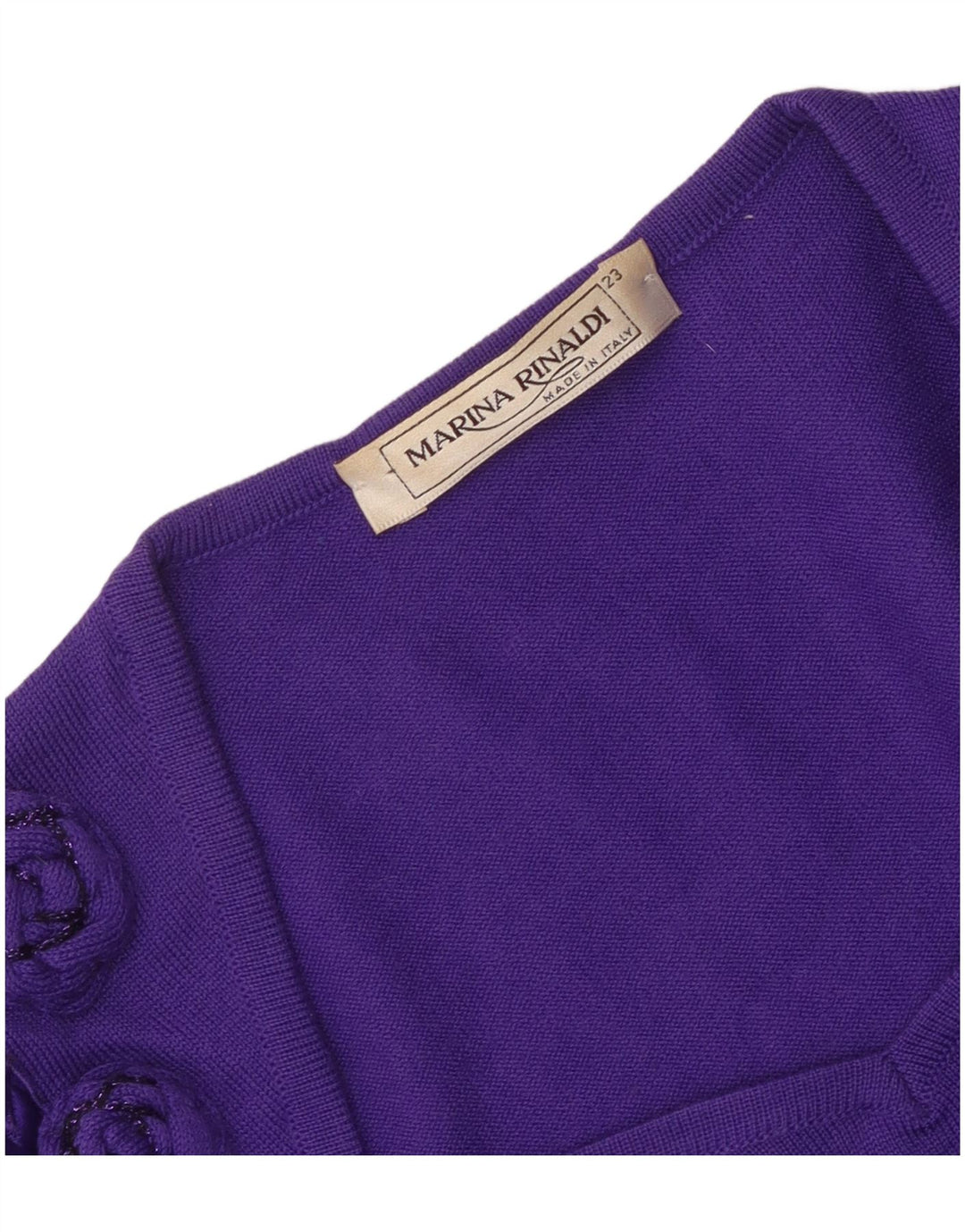 Marina Rinaldi Pull à col carré pour femme Taille 23 Violet moyen
