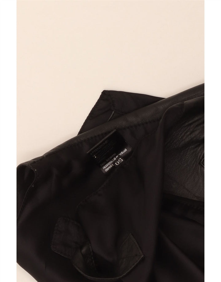 gilet en cuir homme vintage IT 50 Grand cuir noir