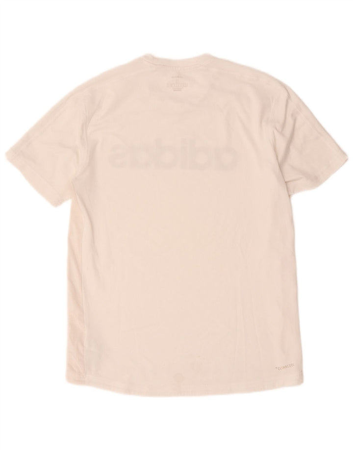 Adidas Hommes Climacool Graphic T-Shirt Top Petit Blanc Polyester