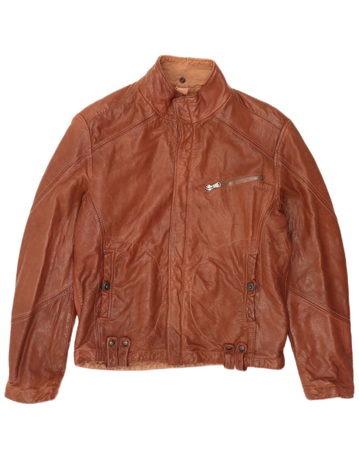 veste en cuir réversible vintage pour hommes UK 40 Large Brown
