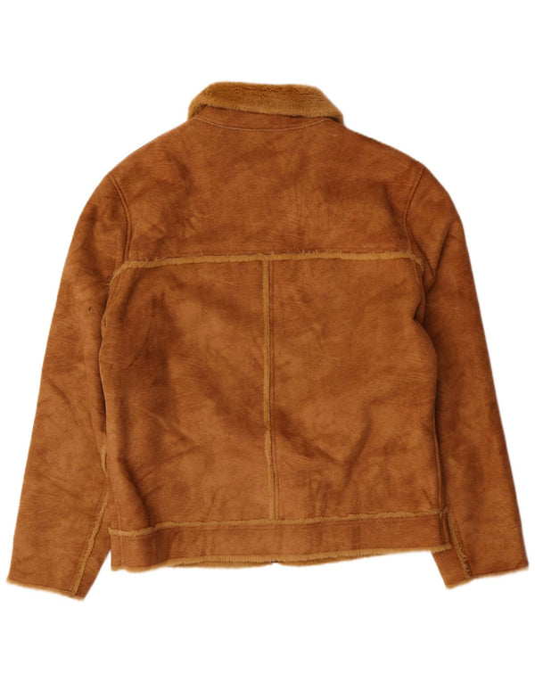 Mauritius Veste en daim Sherpa pour femme UK 18 XL Marron