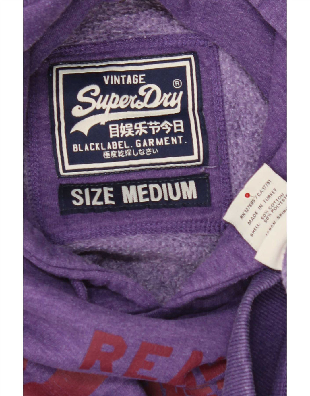 Superdry Pull à Capuche Graphique Homme Violet Moyen Coton