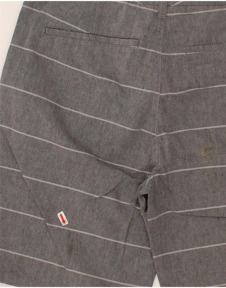HURLEY Mens Chino Shorts W28 Small Grey Striped Cotton Vintage Hurley and Second-Hand Hurley from Messina Hembry 