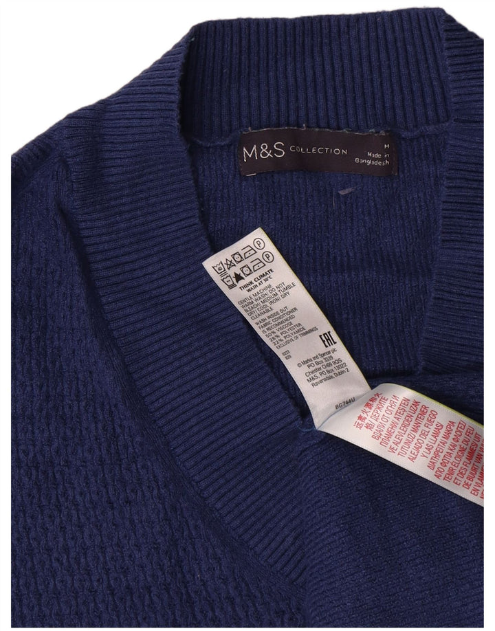 Marks & Spencer Pull Col V Homme Bleu Moyen Viscose