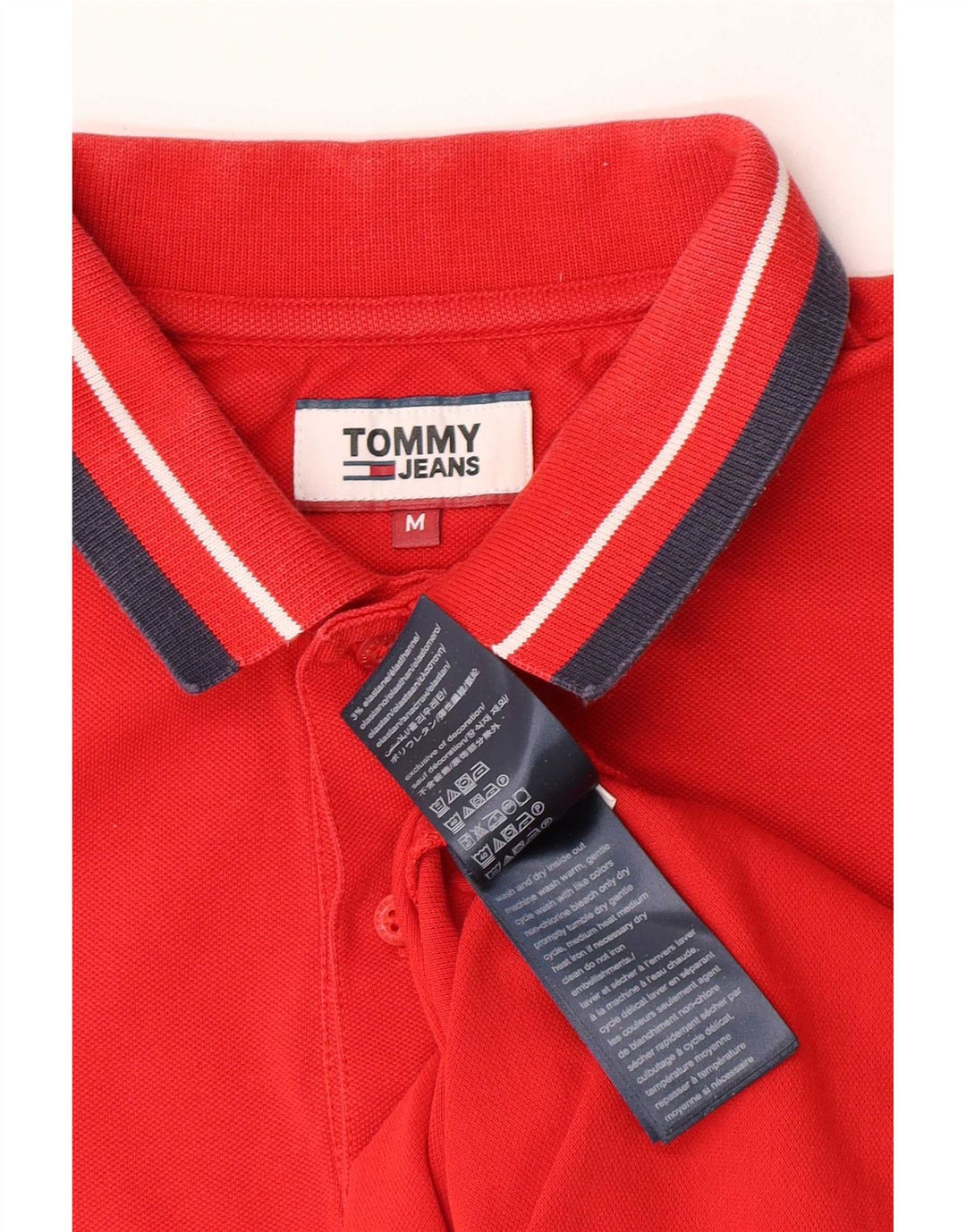 Tommy Hilfiger Polo Homme Rouge Moyen Rayé Coton