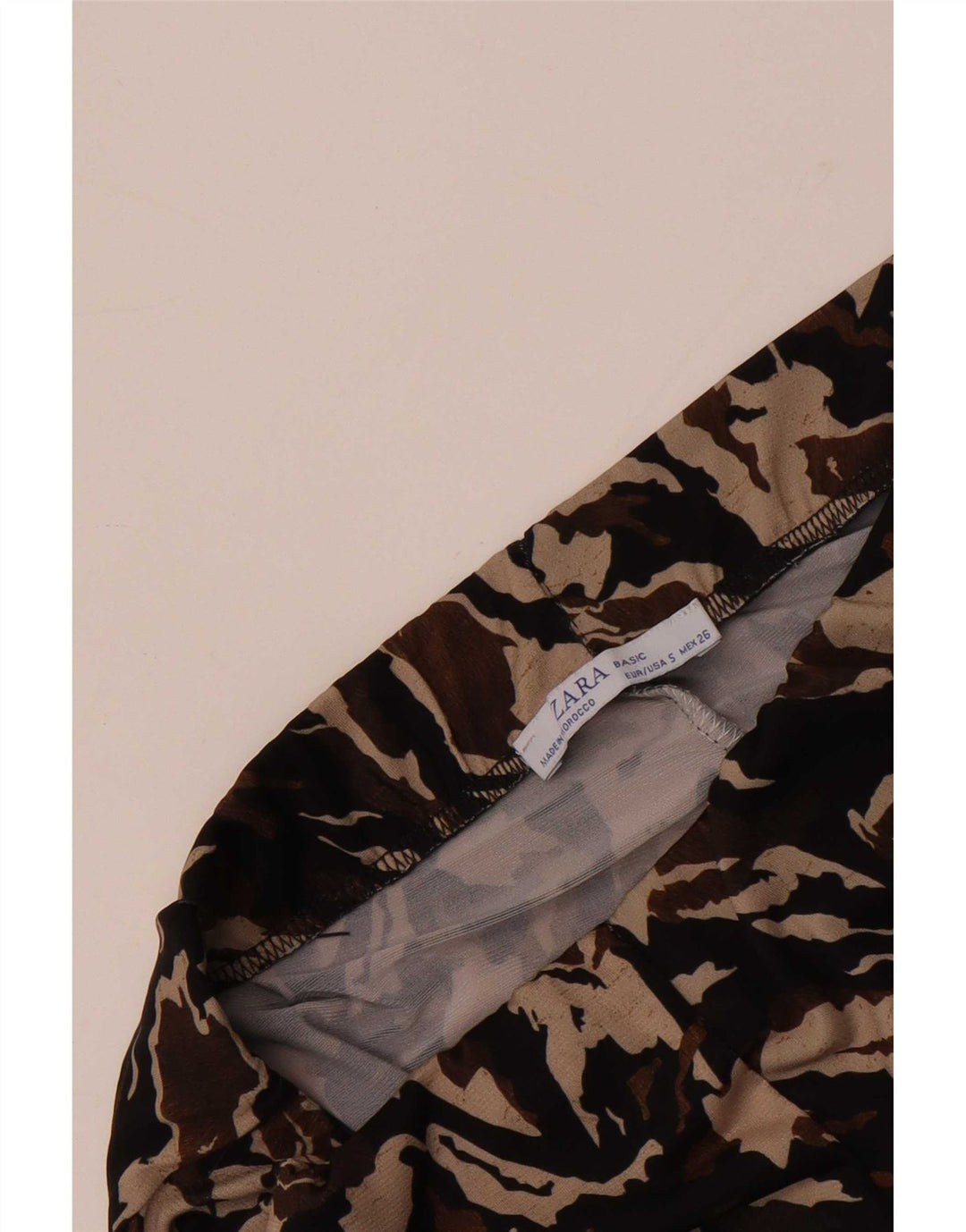 Pantalon De Survêtement Capri Femme Zara UK 8 Petit Camouflage Multicolore