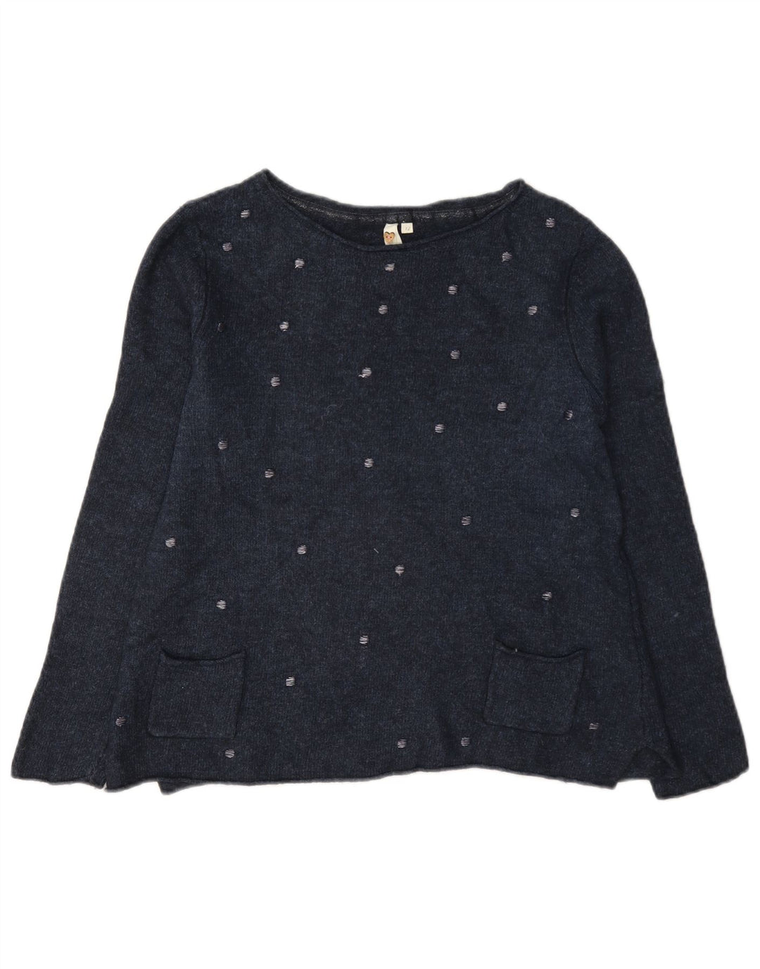 White Stuff Pull à col bateau pour femme UK 12 Bleu marine moyen Viscose