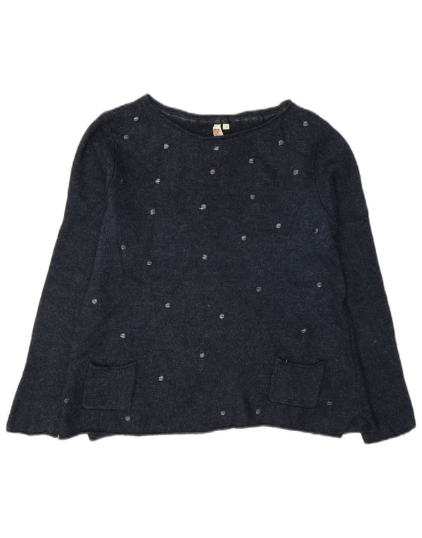White Stuff Pull à col bateau pour femme UK 12 Bleu marine moyen Viscose