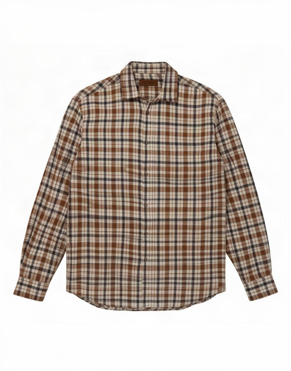 Sea Barrier Chemise en flanelle pour homme 2XL en coton à carreaux marron