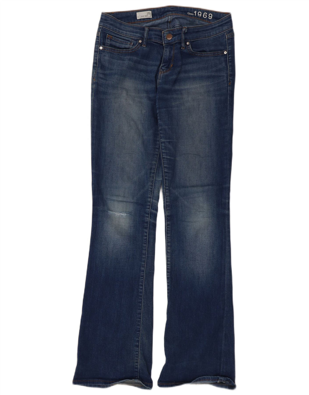 Gap Jean bootcut sexy en détresse pour femme W26 L31 en coton bleu