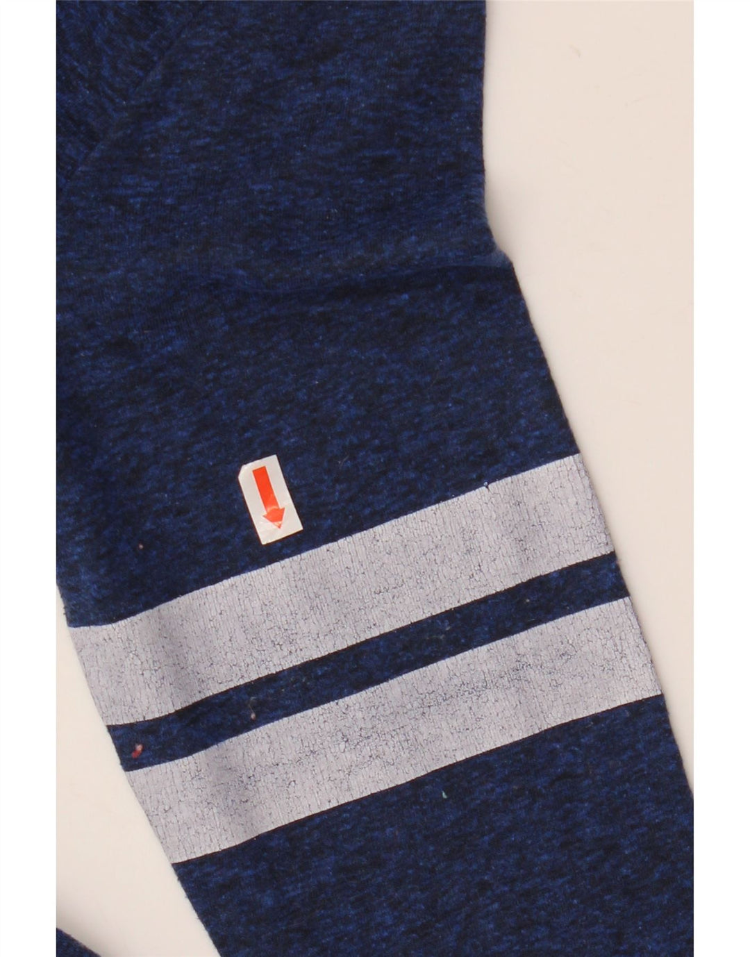 SUPERDRY Haut Graphique Femme Manches 3/4 UK 2 2XS Bleu Marine Polyester