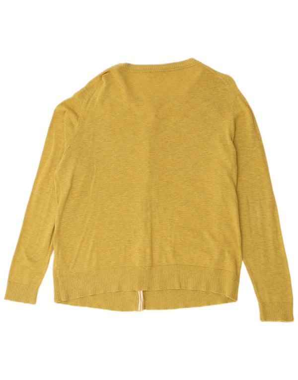 White Stuff Cardigan pour femme en coton moucheté jaune UK 16 Large