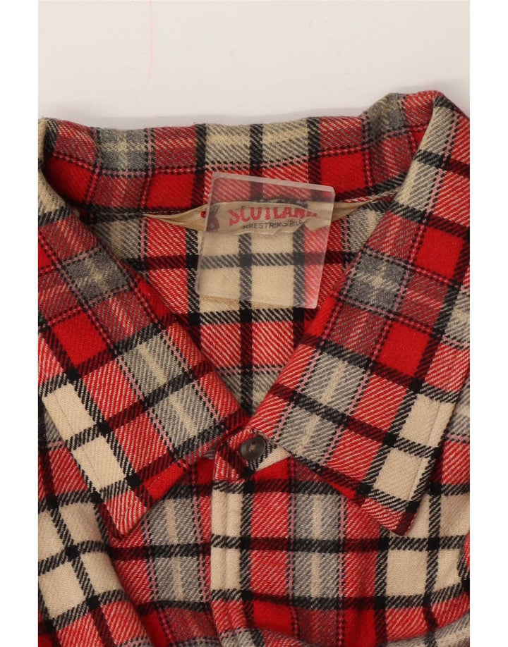vintage Chemise en flanelle homme XL Laine à carreaux rouges