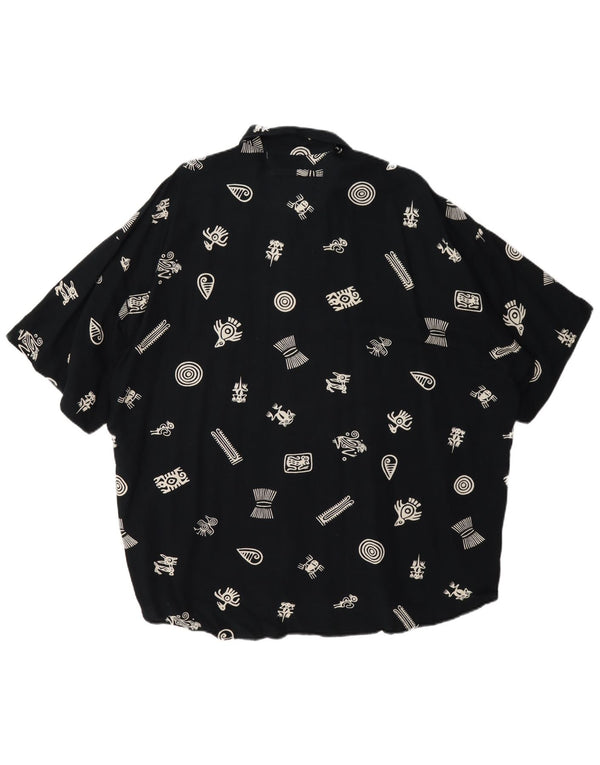 Haupt Chemise à manches courtes pour hommes à motif abstrait UK 45/46 2XL Bleu marine