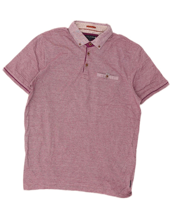 Ted Baker Polo homme taille 4 grand coton à fines rayures violet