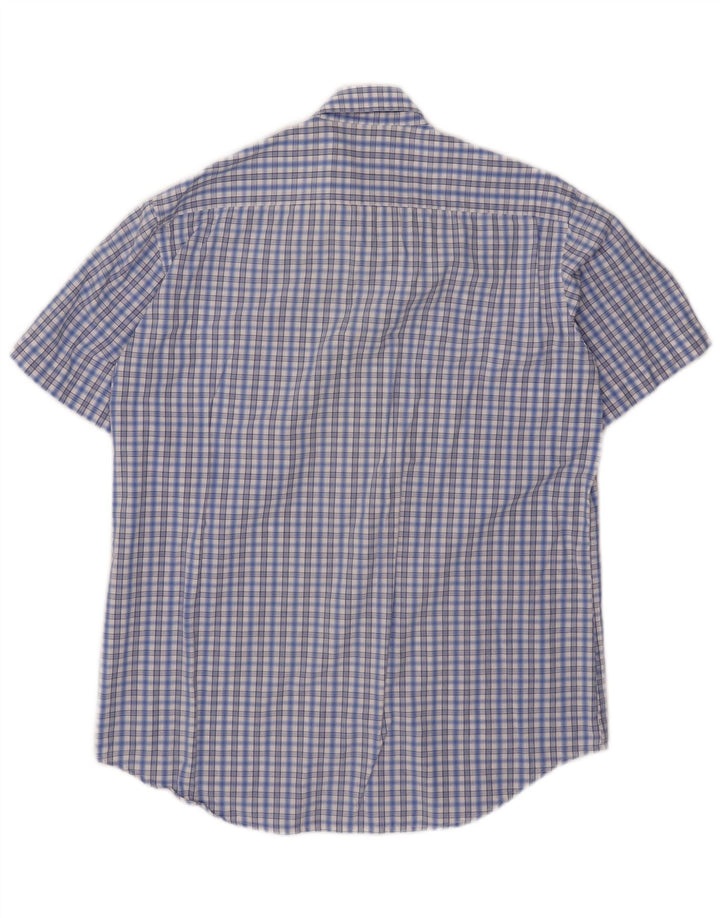 Carrera Chemise à manches courtes pour homme en coton à carreaux bleus