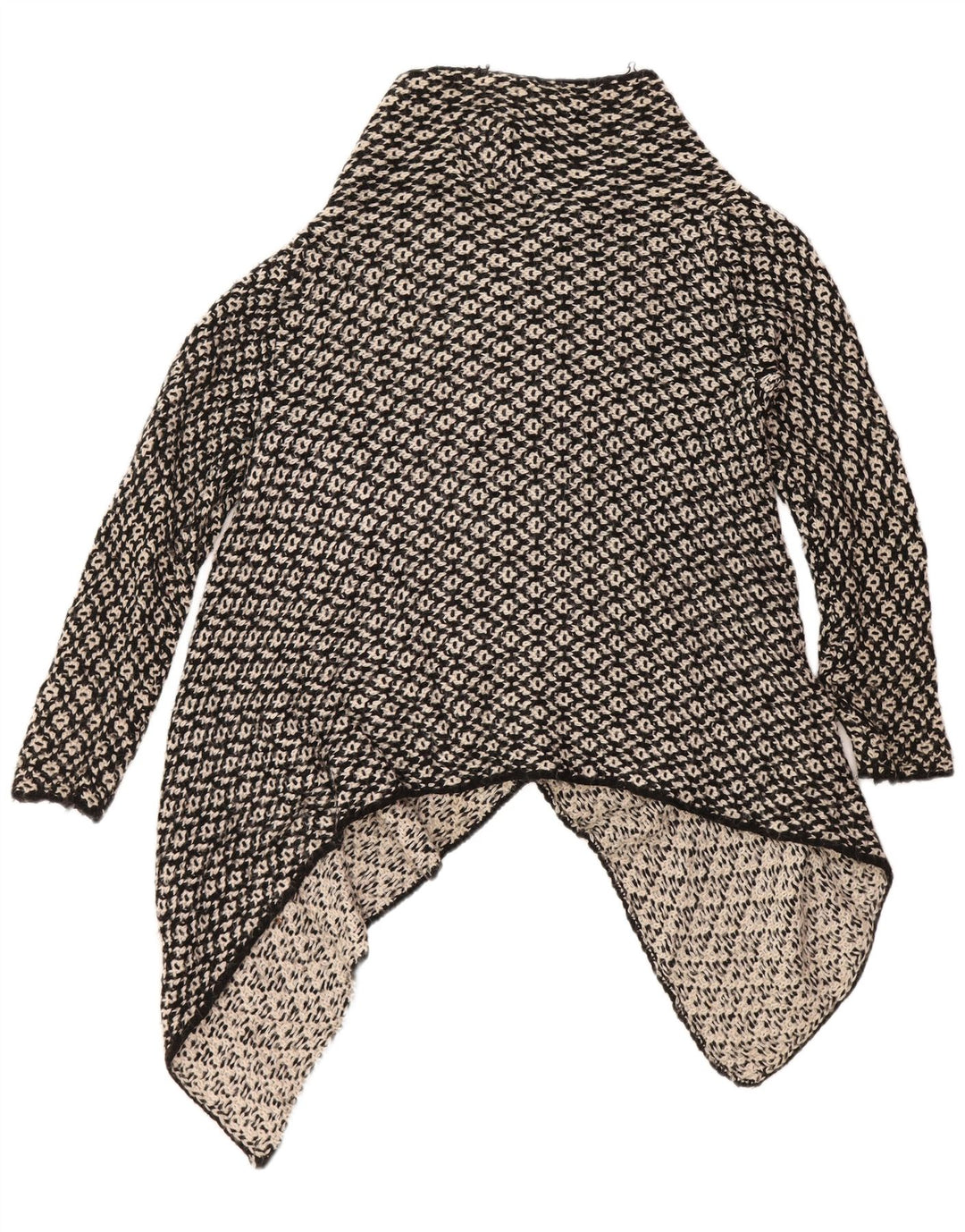 ZARA Pull cardigan ouvert surdimensionné pour femme UK 14 Acrylique noir moyen