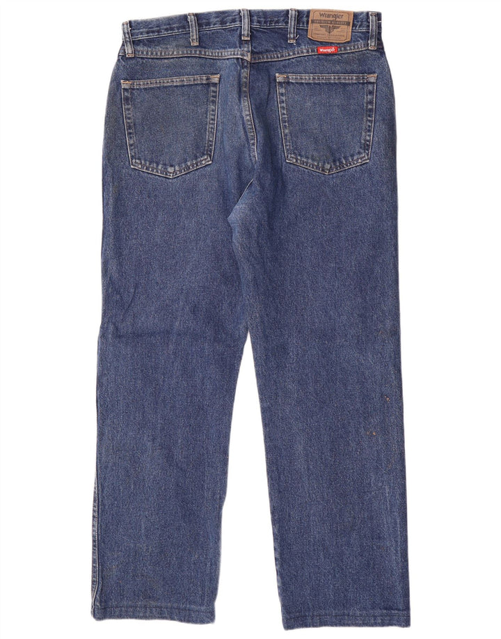 Wrangler Jean droit coupe droite W35 L30 pour homme en coton bleu
