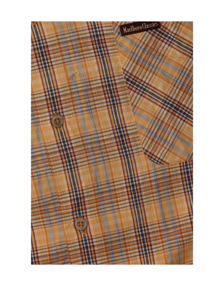 Marlboro Classics Chemise à manches courtes pour homme 2XL Beige à carreaux