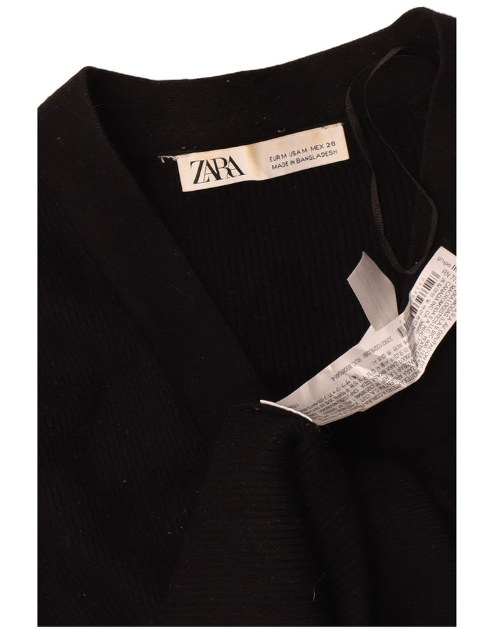 Zara Cardigan Femme Pull UK 14 Medium Noir Viscose
