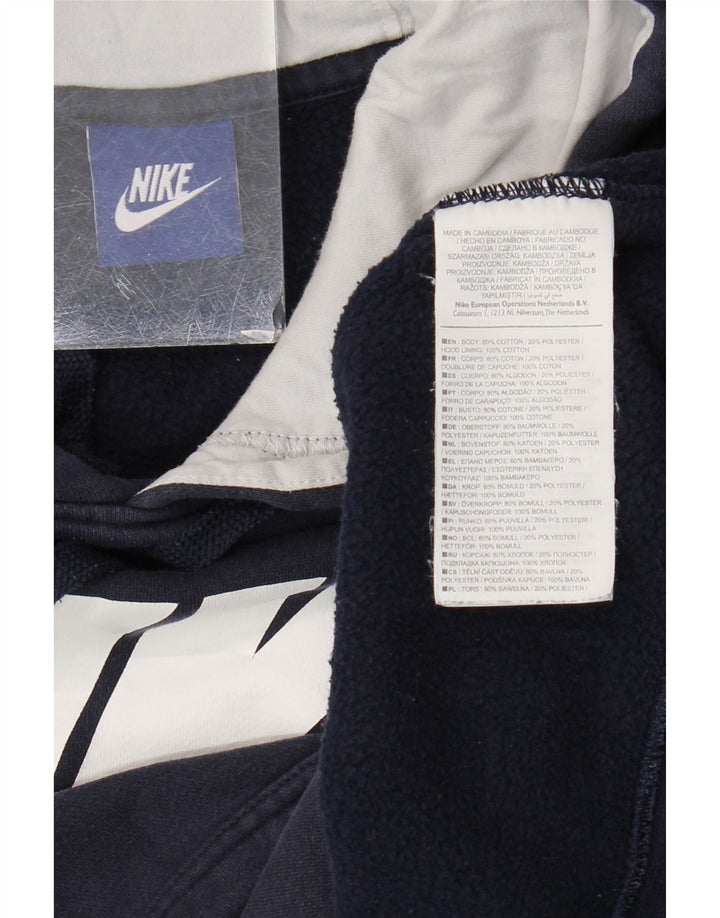 Nike Pull à capuche graphique en coton bleu marine moyen pour homme