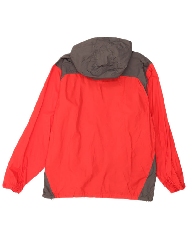 Columbia Veste de pluie à capuche pour homme UK 40 Large Rouge Colorblock Nylon