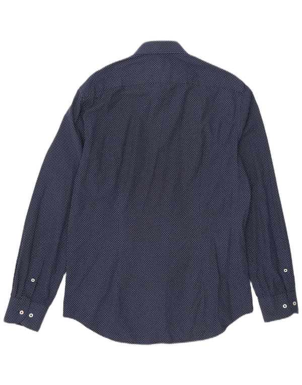 Tommy Hilfiger Chemise slim fit pour homme Taille 41 16 Grand Bleu marine à pois