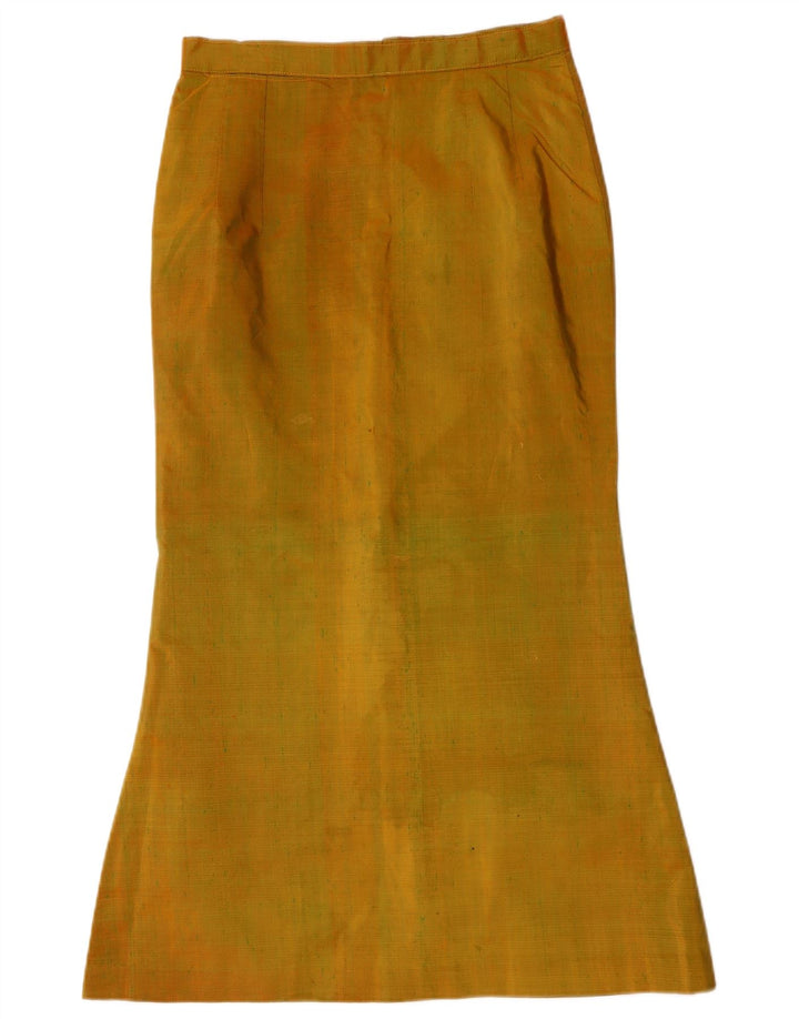 VINTAGE Jupe Tulipe Femme W28 Jaune Moyen Moucheté