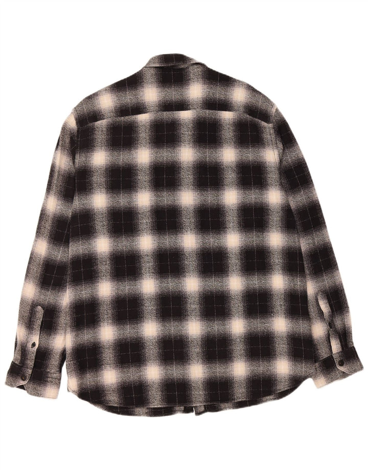 PEPE JEANS Chemise en flanelle coupe classique XL pour homme en coton à carreaux noirs