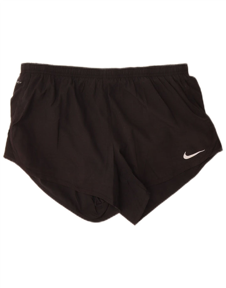 NIKE Short de sport Dri Fit pour femme UK 14 Large Noir Polyester