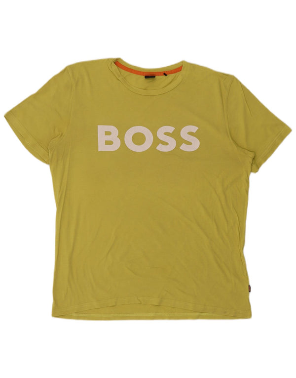 Hugo Boss T-shirt graphique pour hommes Top 2XL Coton jaune