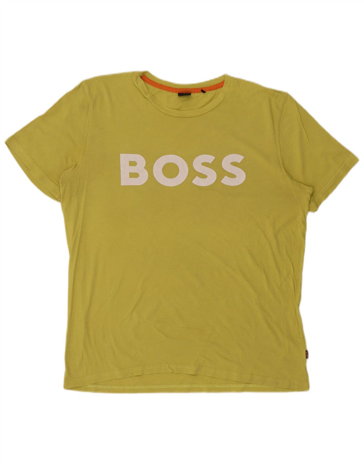 Hugo Boss T-shirt graphique pour hommes Top 2XL Coton jaune