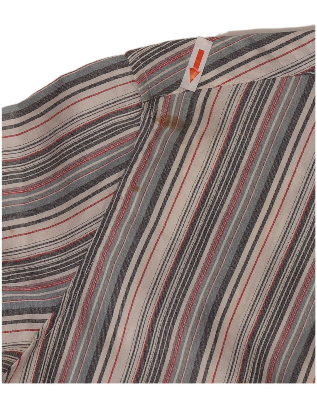 French Connection Chemise à Manches Courtes Homme Petit Gris Rayé Coton