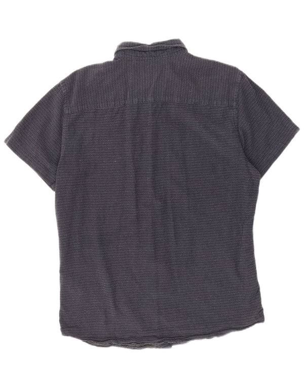 Jack & Jones Chemise à manches courtes pour homme en coton à pois bleu marine Large